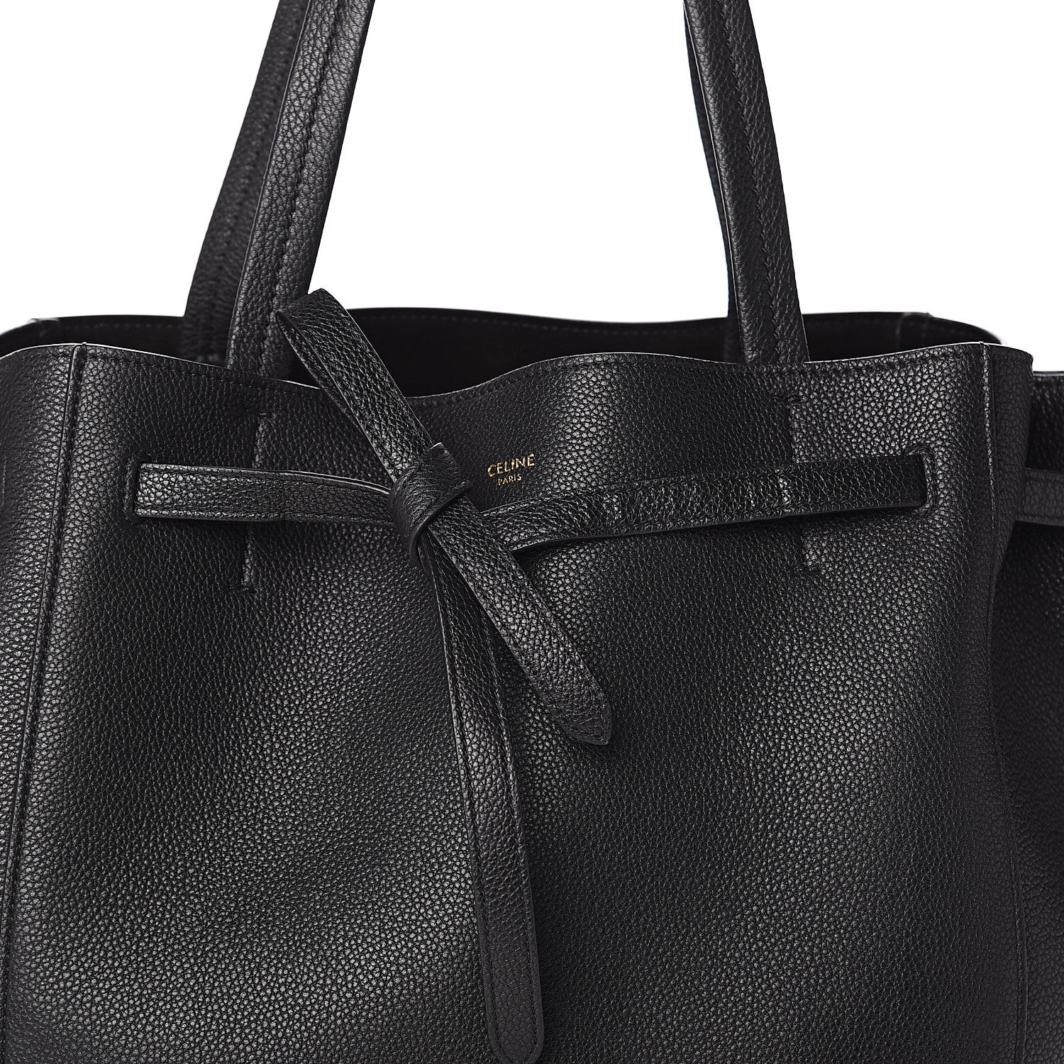 Celine Soft Grained Calfskin Small Belt Cabas Phantom Black 6 of 8