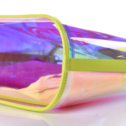 MCM Iridescent PVC Shopper Tote Neon Hologram 11 of 13
