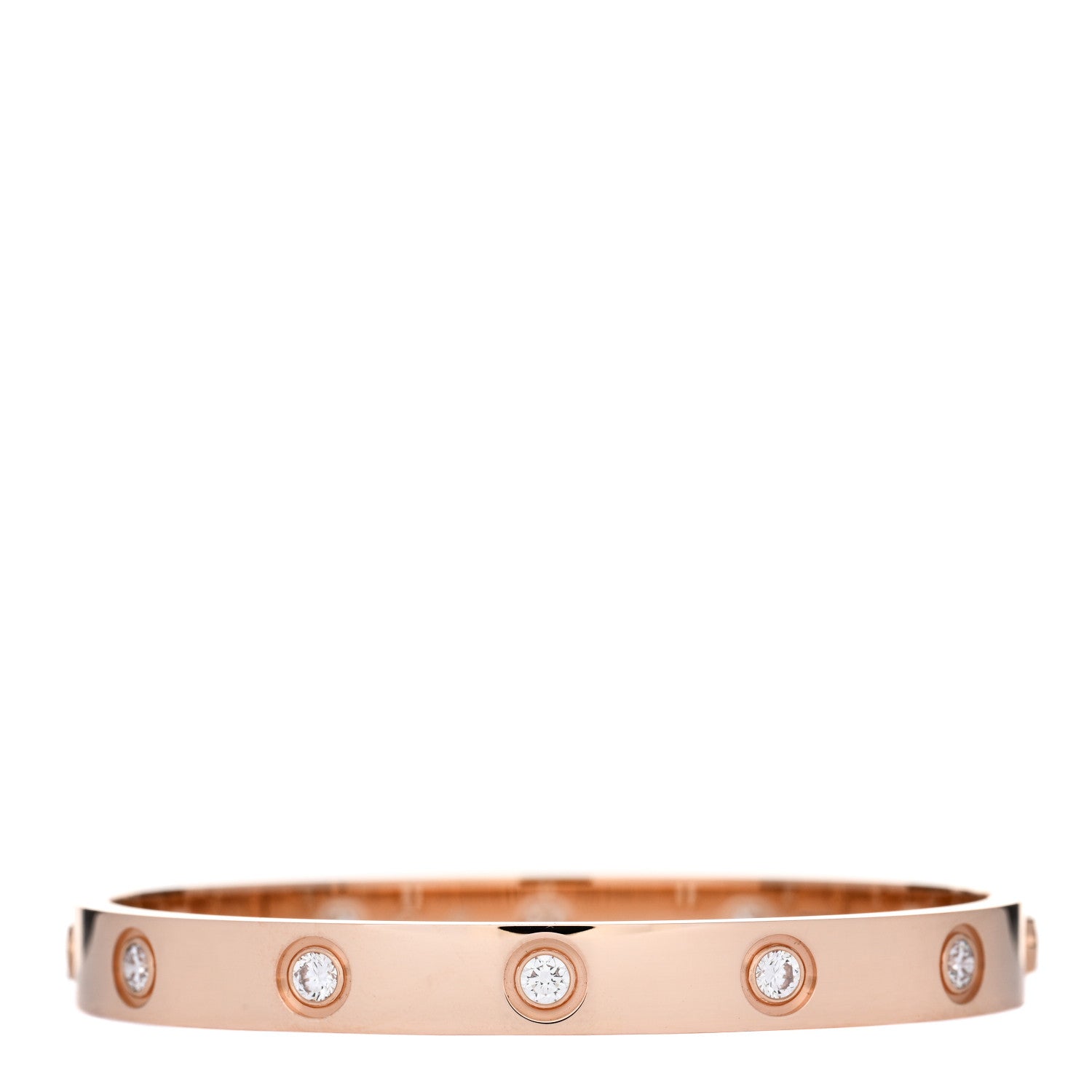 Cartier 18K Pink Gold 10 Diamond LOVE Bracelet 15 2 of 7