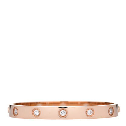 Cartier 18K Pink Gold 10 Diamond LOVE Bracelet 15 2 of 7