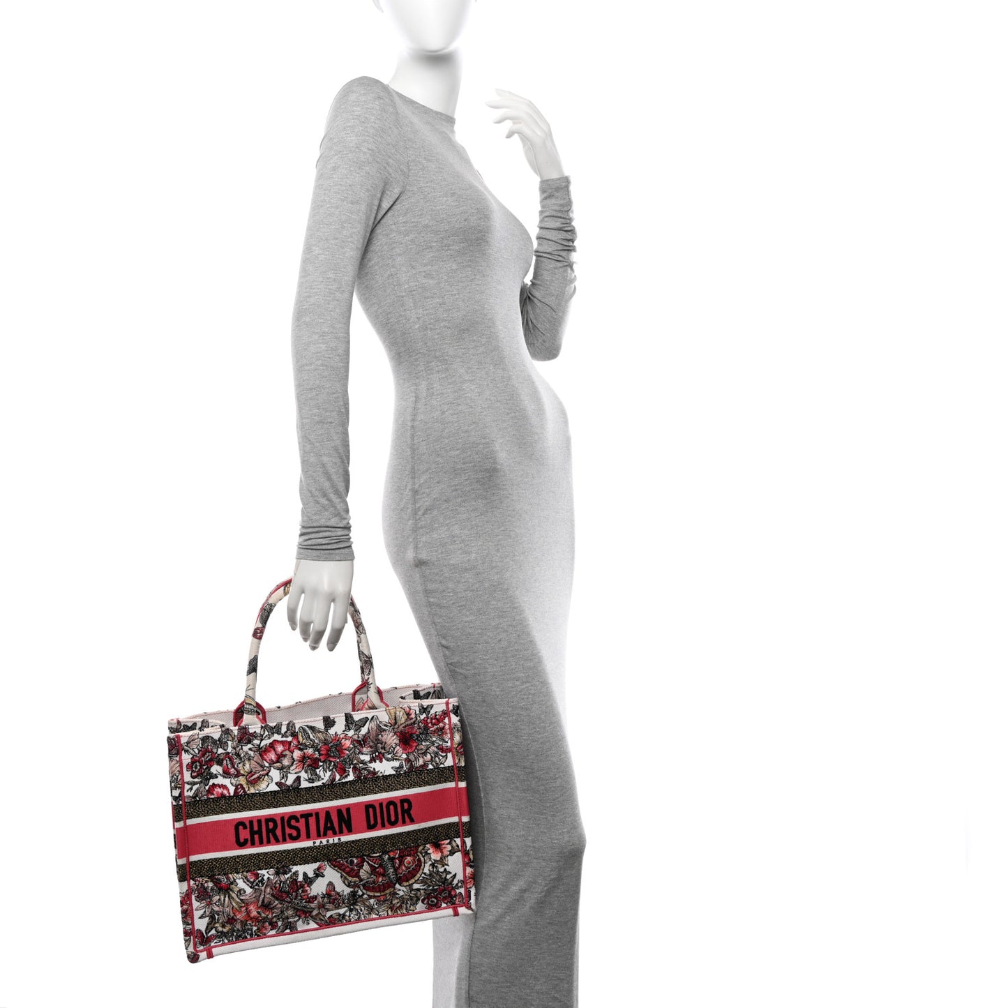 Canvas Embroidered Medium Butterfly Print Book Tote Multicolor