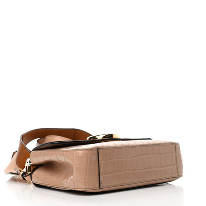 Chloe Calfskin Crocodile Embossed Small C Double Carry Nut 4 of 10