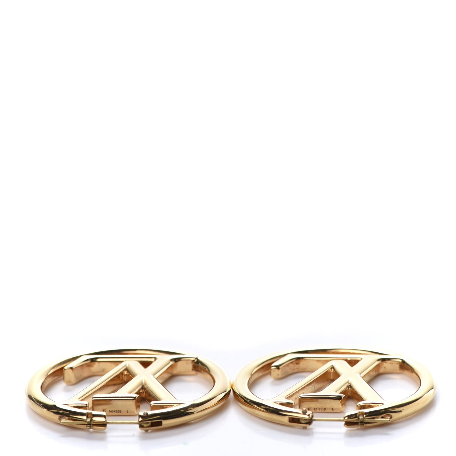 Louis Vuitton Metal Louise Hoop Earrings Gold 3 of 4
