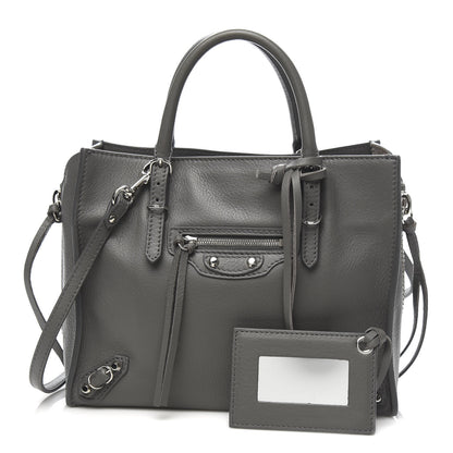 Balenciaga Calfskin Papier Mini A4 Zip Around Tote Gris Metal 1 of 10
