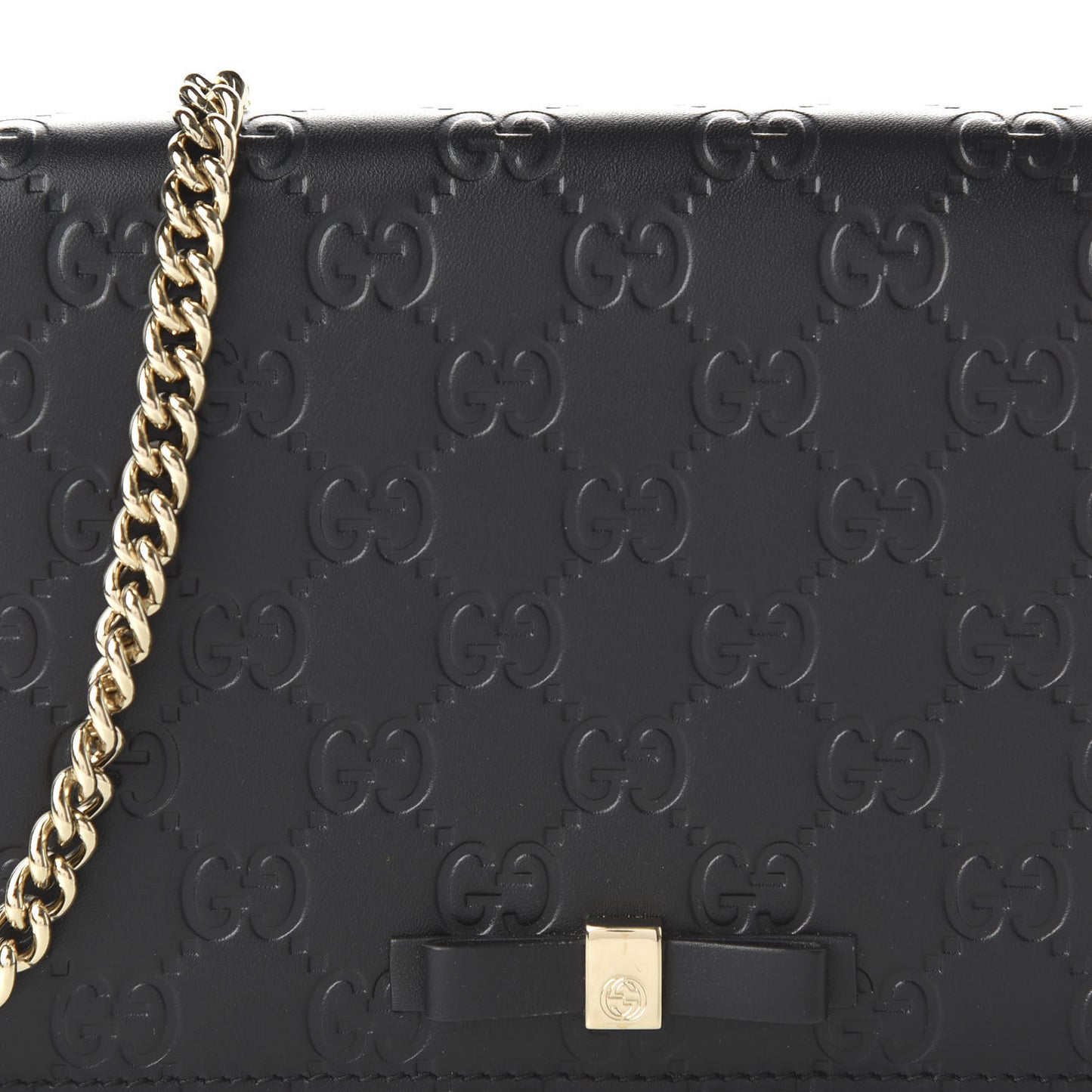 Guccissima Signature Bowy Chain Wallet Black