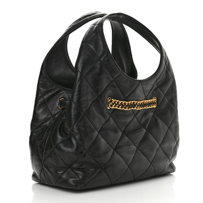 Chanel Shiny Lambskin Quilted CC Belt Shopping Bag Black Black 3 of 11