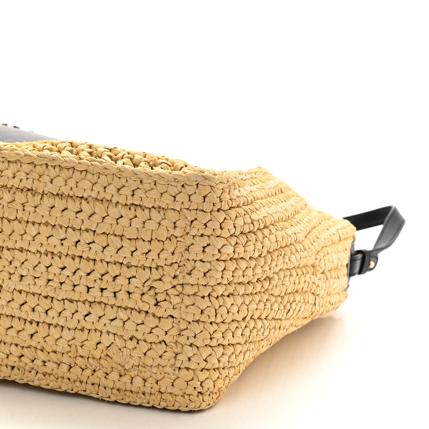 Stella McCartney Braided Raffia Eco Alter Napa Perforated Logo Crossbody Bag Natural 7 of 8
