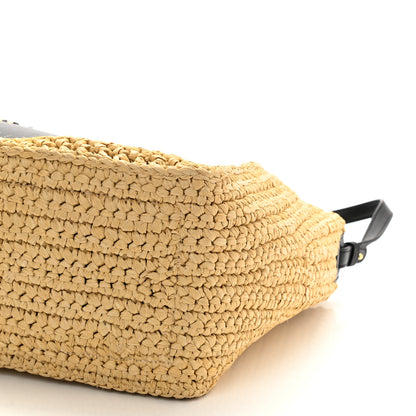 Stella McCartney Braided Raffia Eco Alter Napa Perforated Logo Crossbody Bag Natural 7 of 8