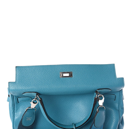 Hermes Taurillon Clemence Kelly Retourne 35 Bleu Izmir 8 of 33