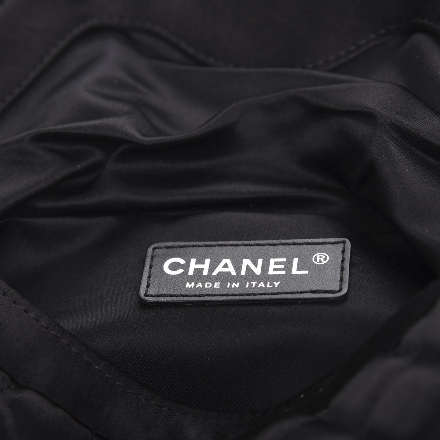 Satin Quilted Flap Clutch Black
