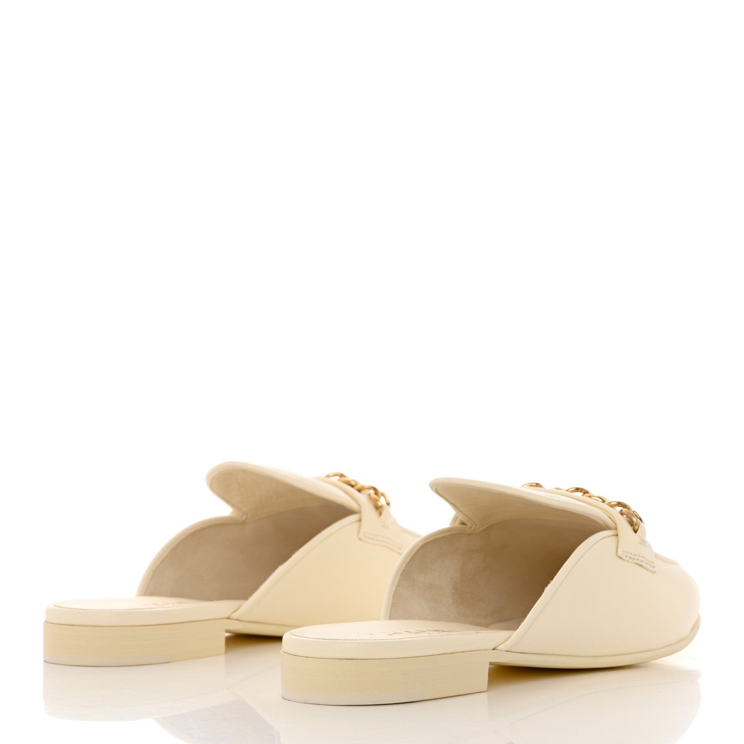Chanel Lambskin Chain CC Mules 40.5 Ivory 4 of 11