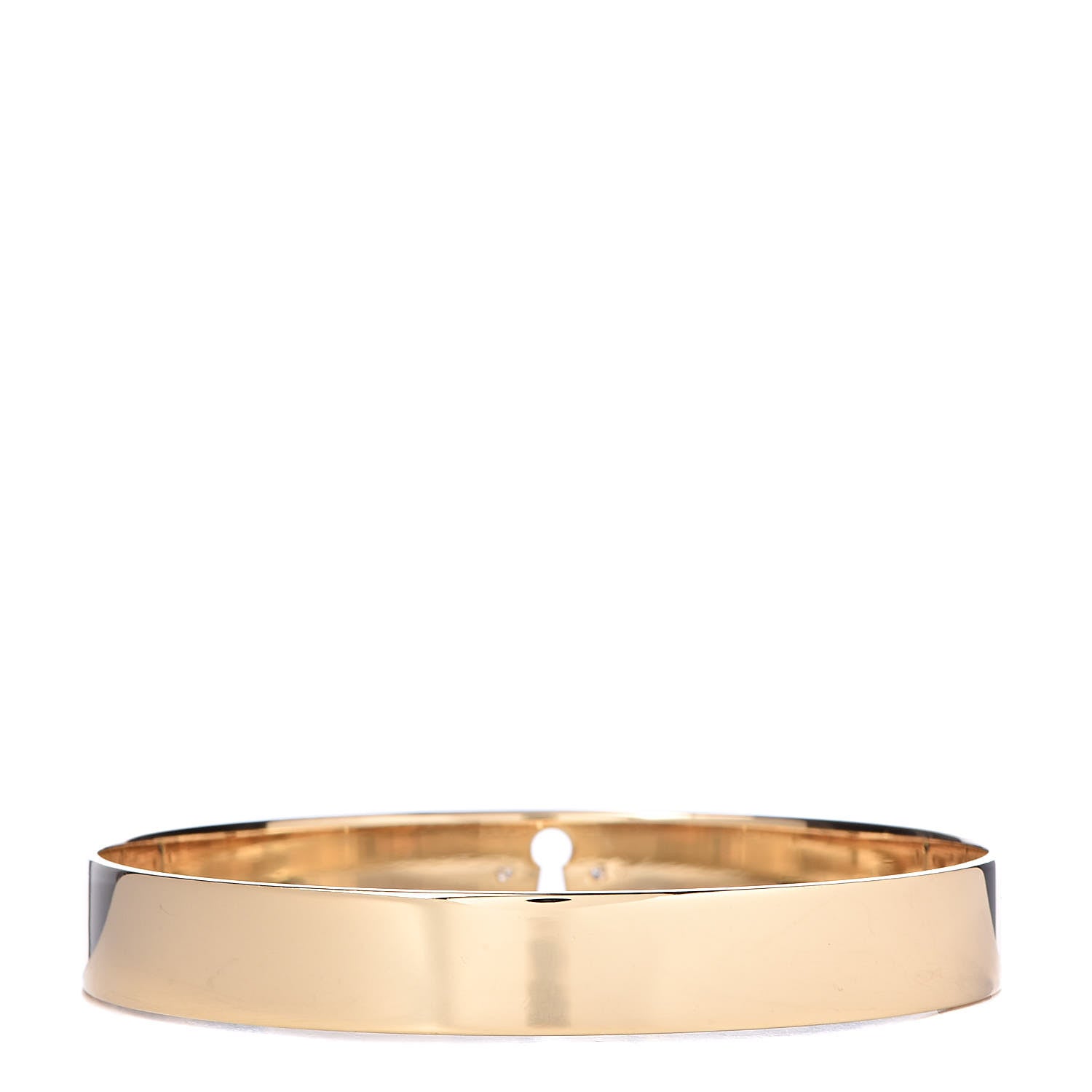 Tiffany 18K Yellow Gold Diamond Narrow Locks Bangle Bracelet 3 of 4