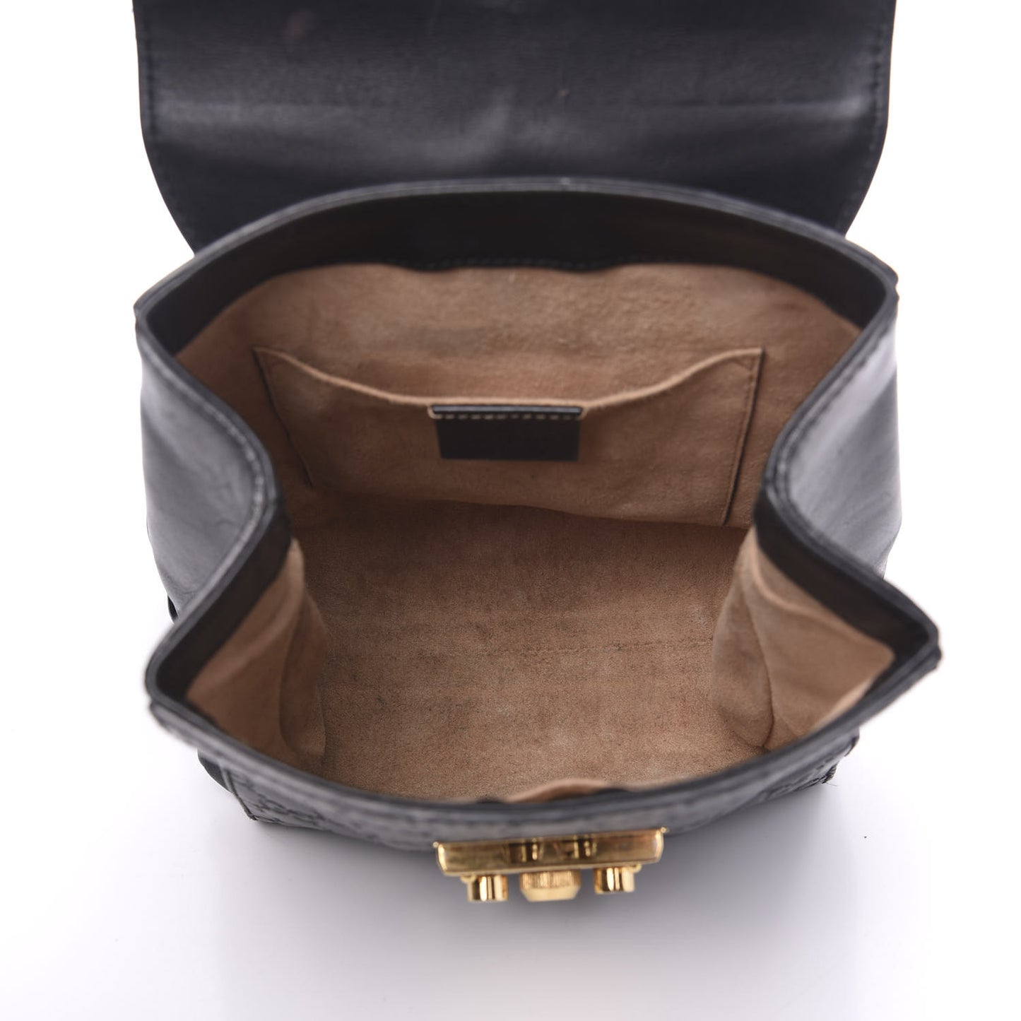 Guccissima Signature Padlock Backpack Black