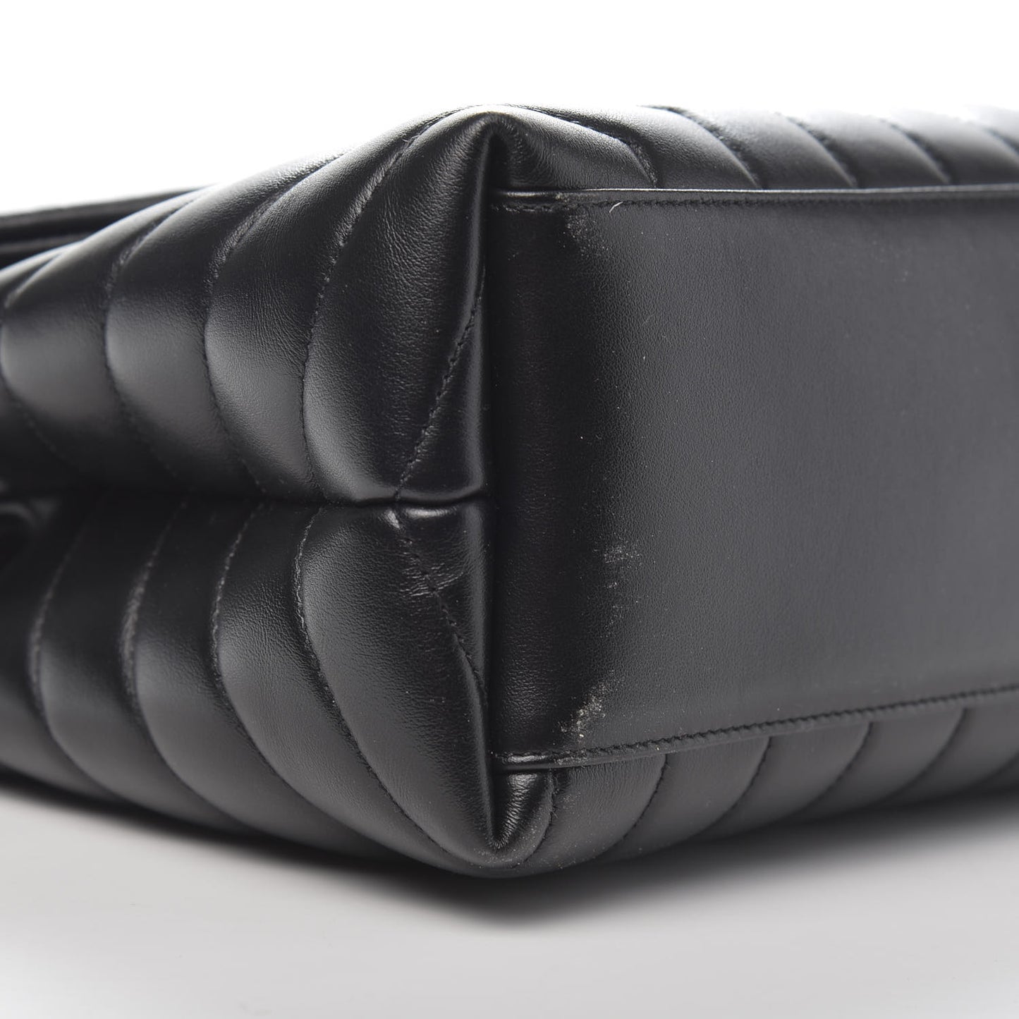 Calfskin Y Quilted Monogram Medium Loulou Chain Satchel Black