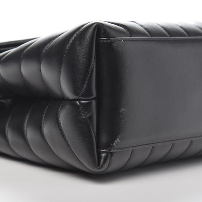 Saint Laurent Calfskin Y Quilted Monogram Medium Loulou Chain Satchel Black 9 of 12