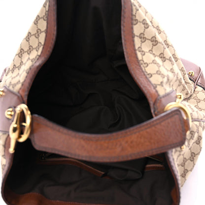 Gucci Monogram Large Jockey Hobo Dark Brown 5 of 23