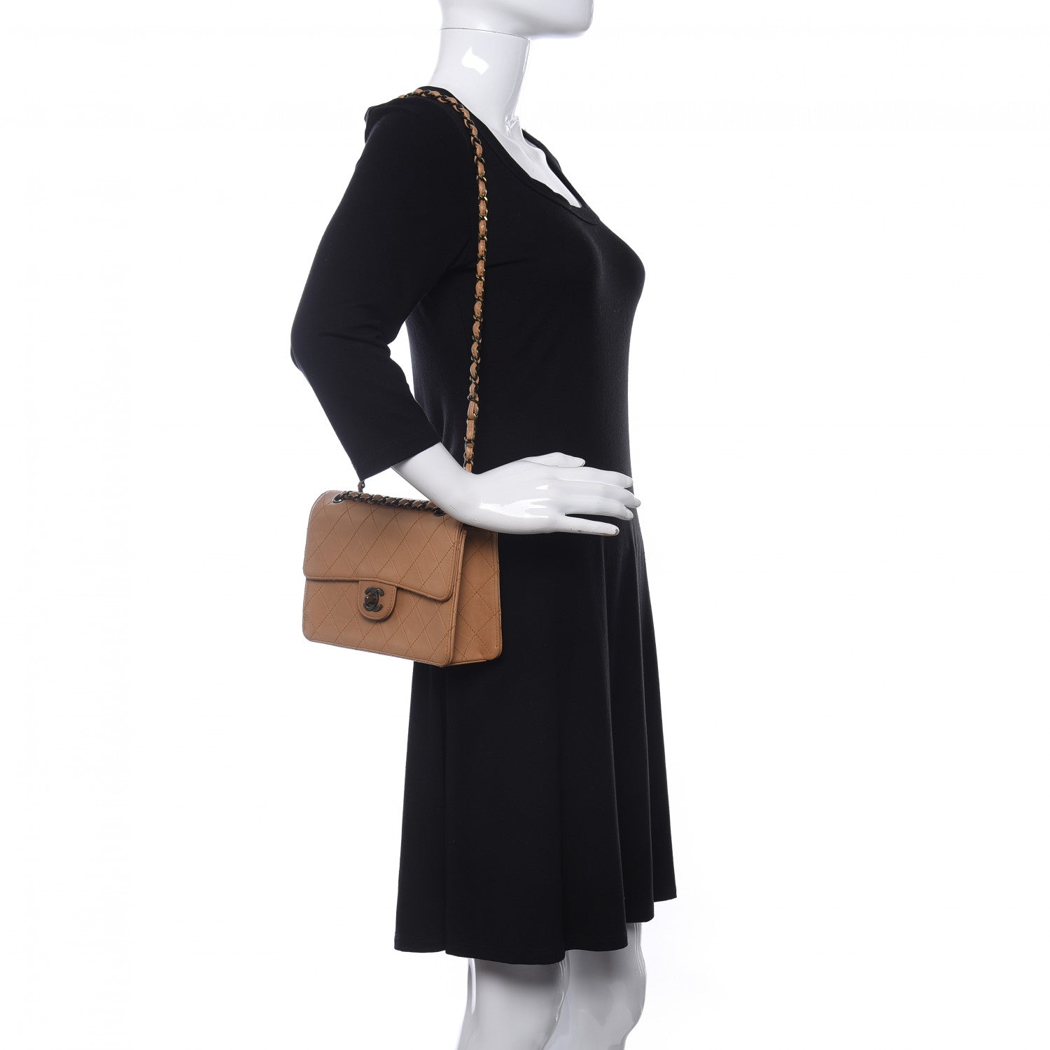 Chanel Lambskin Quilted Small Single Flap Beige 2 of 12