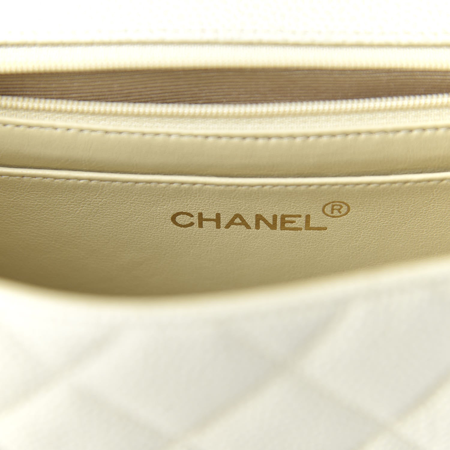 Chanel Caviar Quilted Medium Single Flap White 8 of 11
