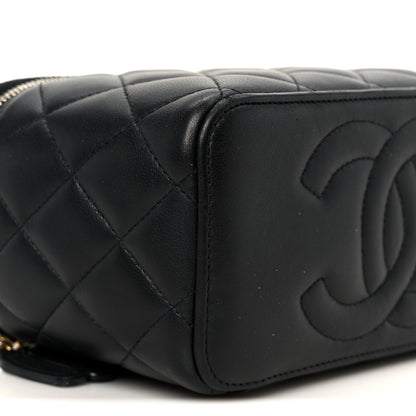 Chanel Lambskin Quilted Small Top Handle Vanity Case With Chain Black 9 of 11