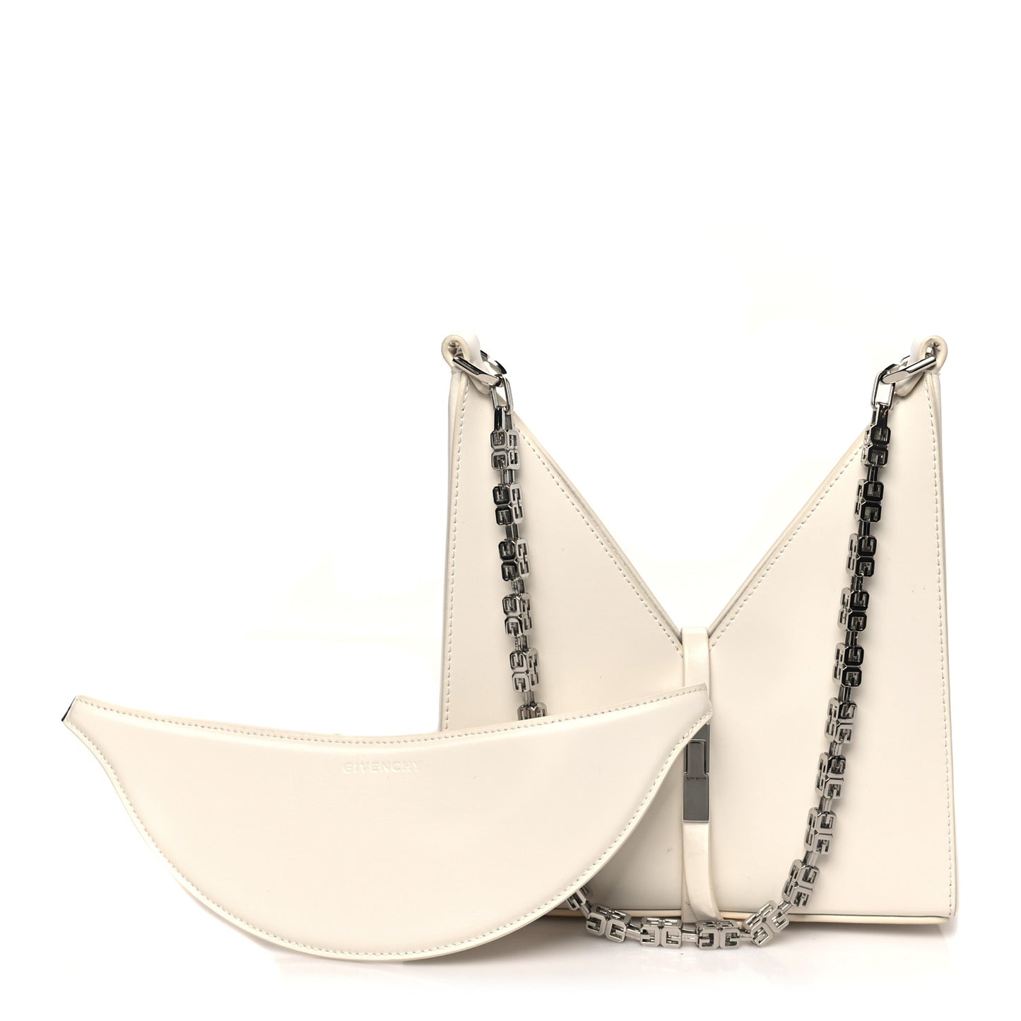Box Calfskin Mini Cut Out Shoulder Bag Ivory