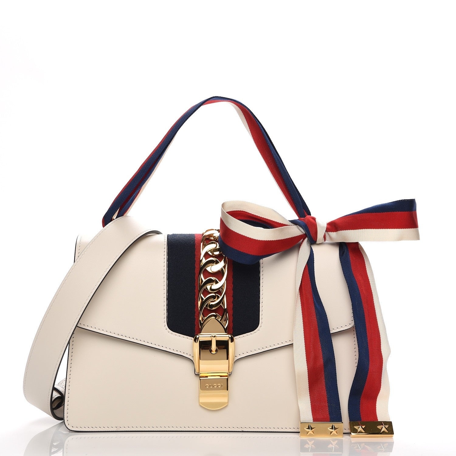 Gucci Calfskin Small Sylvie Shoulder Bag White 1 of 7