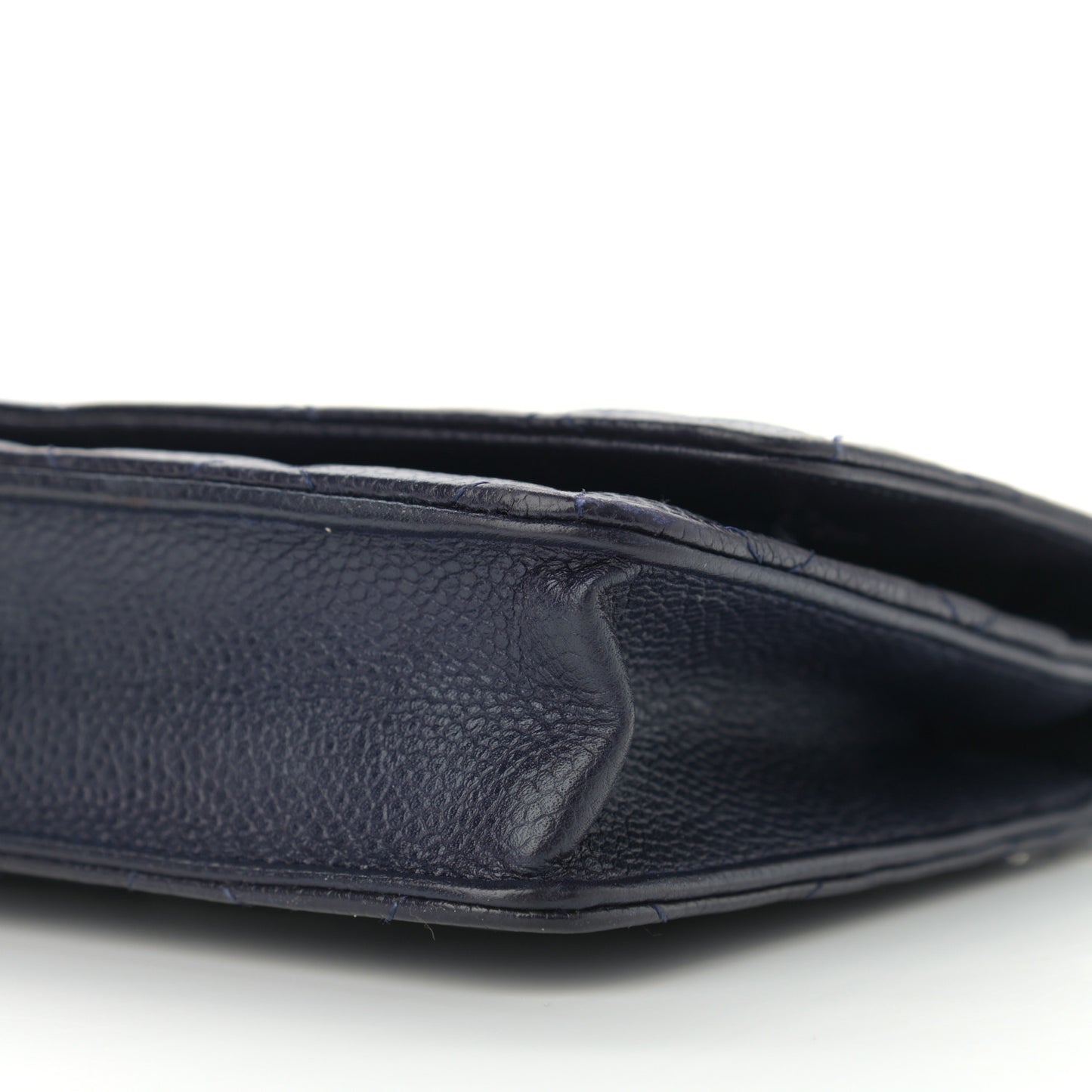 Caviar Quilted Wallet On Chain WOC Navy Blue