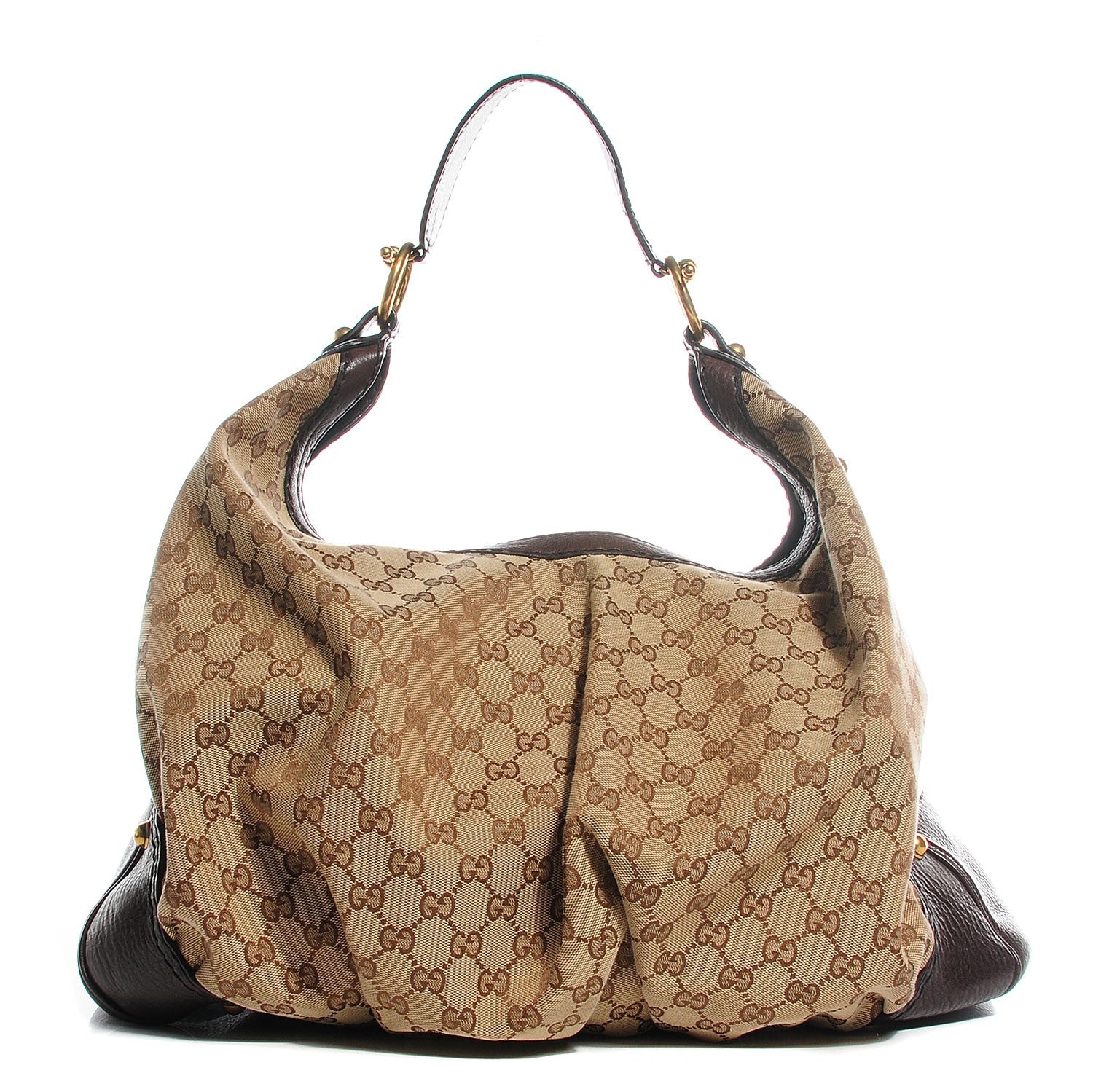 Gucci Monogram Large Jockey Hobo Brown 1 of 9