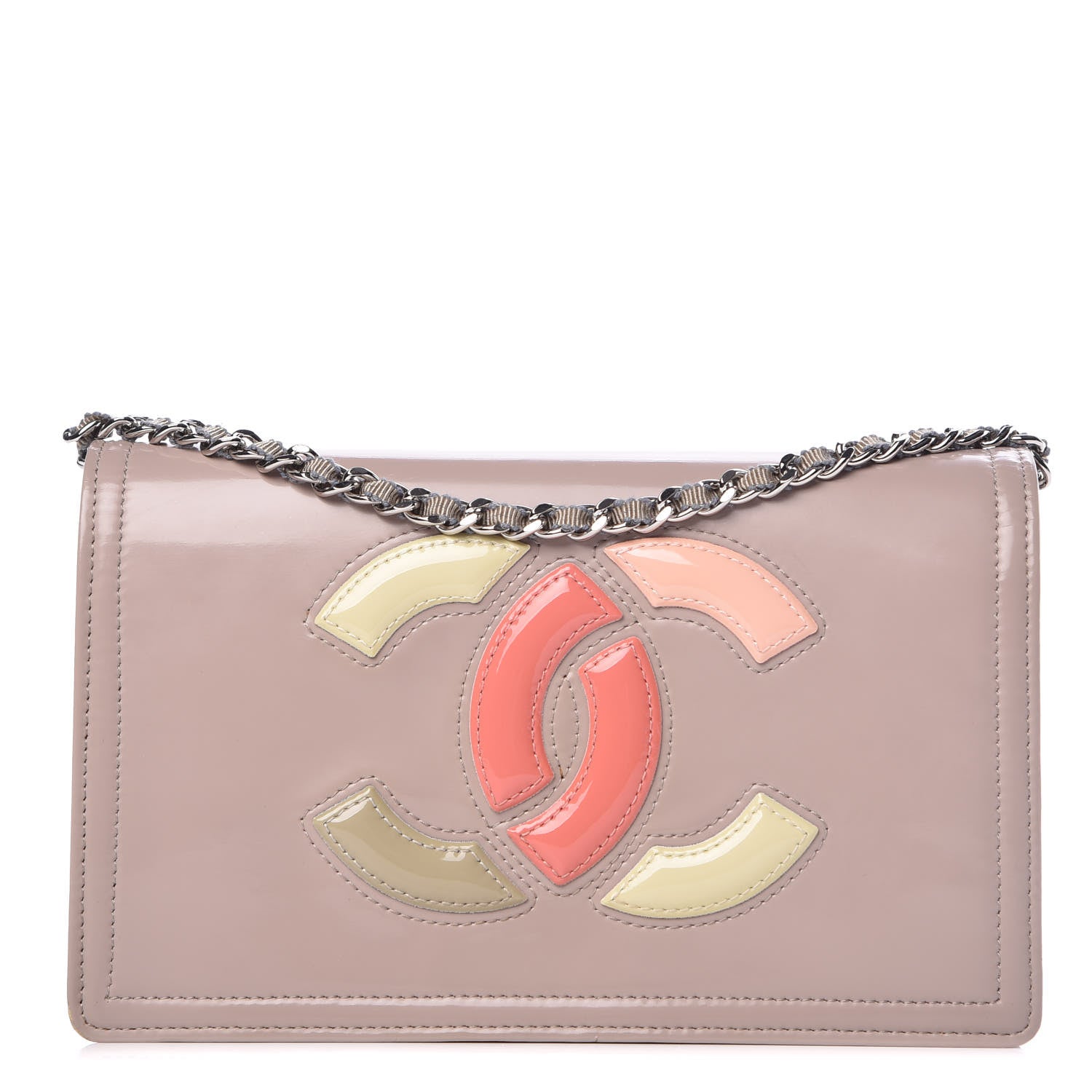 Chanel Vinyl Lipstick Wallet On Chain WOC Beige 1 of 13