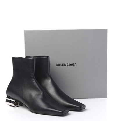 Balenciaga Sheepskin Typo Ankle Booties 39 Black 10 of 10