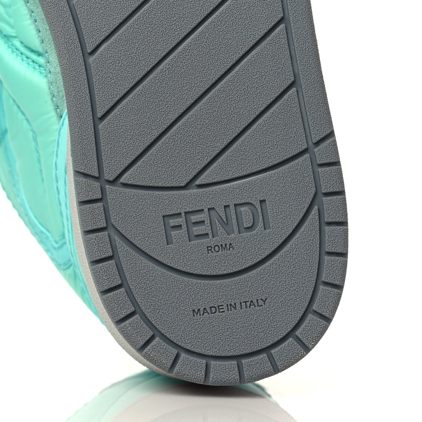 Nylon Match High Top Sneakers 36 Turquoise