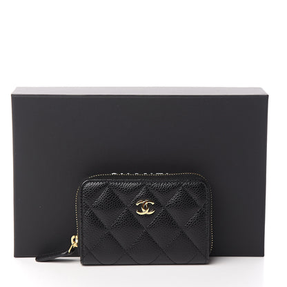 Chanel Caviar Quilted Zip Coin Purse Black 8 of 8