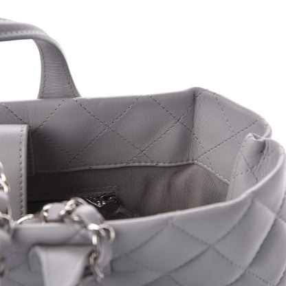 Chanel Calfskin Quilted Small Easy Shopping Tote Grey 11 of 13