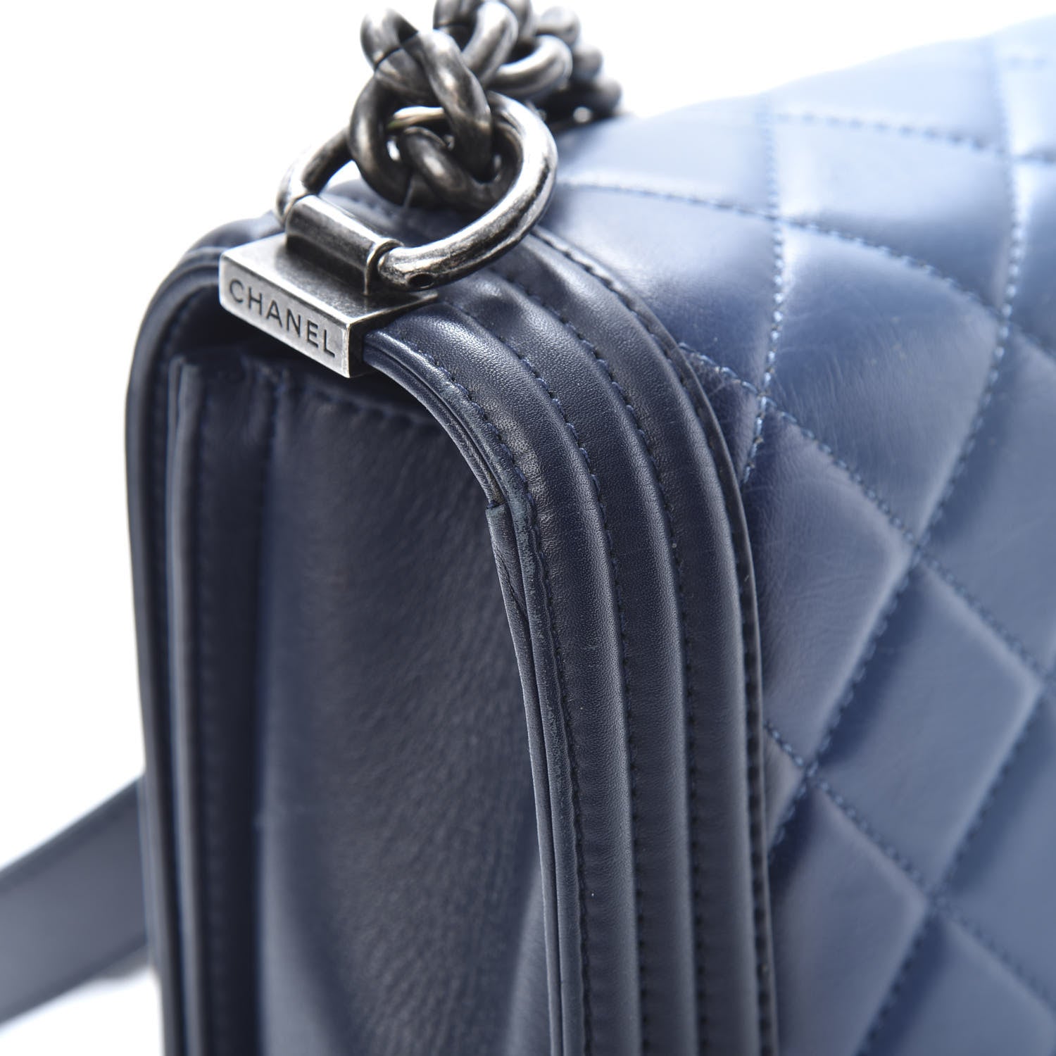 Chanel Calfskin Ombre Faded Quilted New Medium Boy Flap Blue 13 of 16