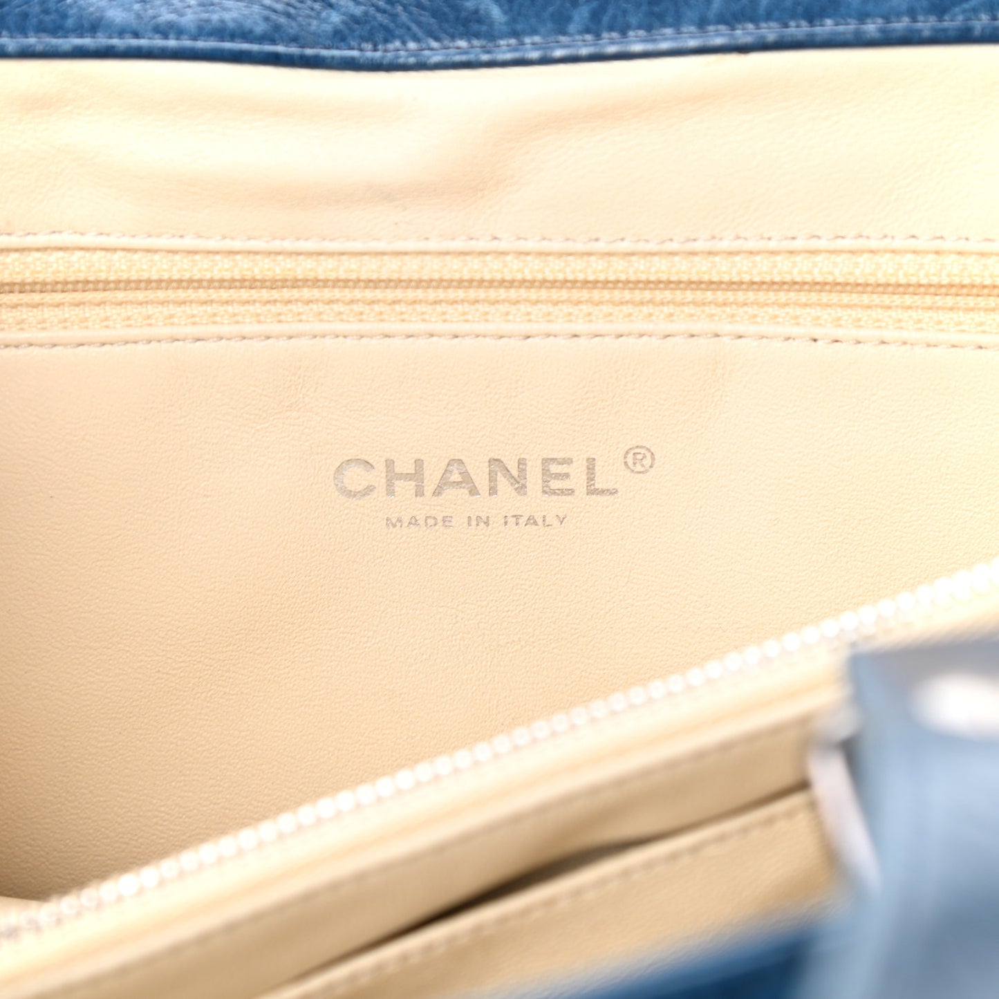 Glazed Calfskin Boy Satchel Flap Blue