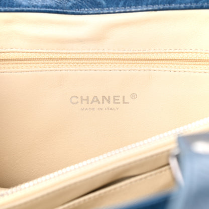 Chanel Glazed Calfskin Boy Satchel Flap Blue 6 of 10