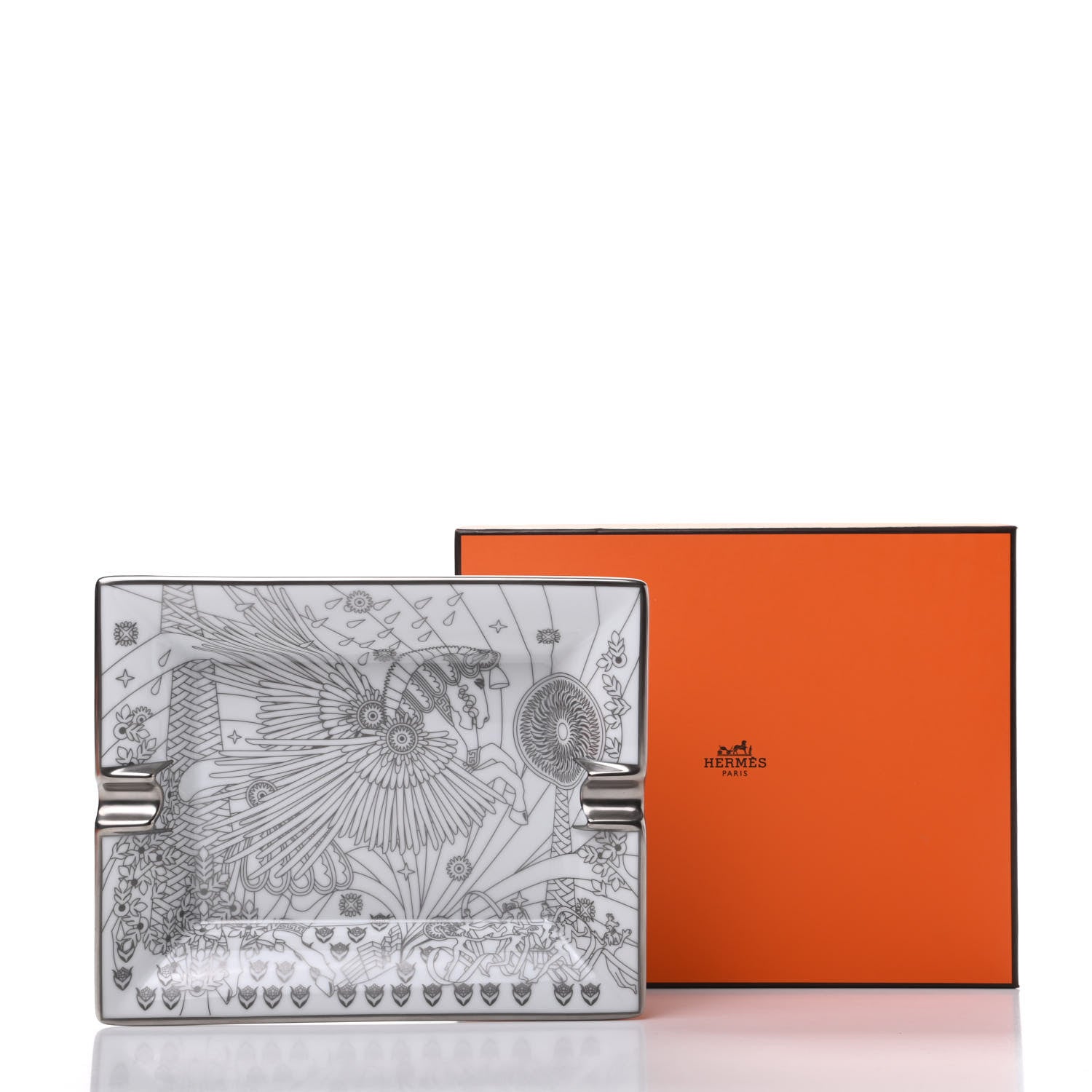 Hermes Porcelain La Source De Pegase Ashtray Platine 6 of 6