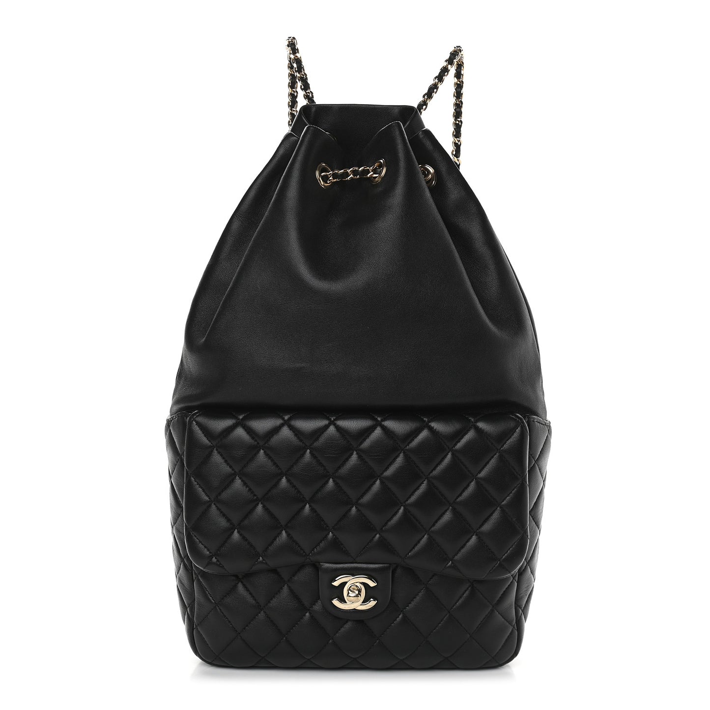 Lambskin Quilted Large In Seoul Backpack Navy