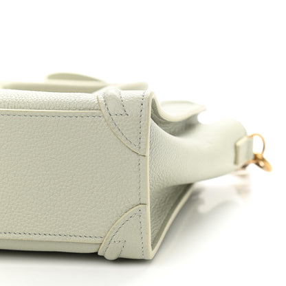 Celine Drummed Calfskin Nano Luggage Vert D'eau 10 of 10