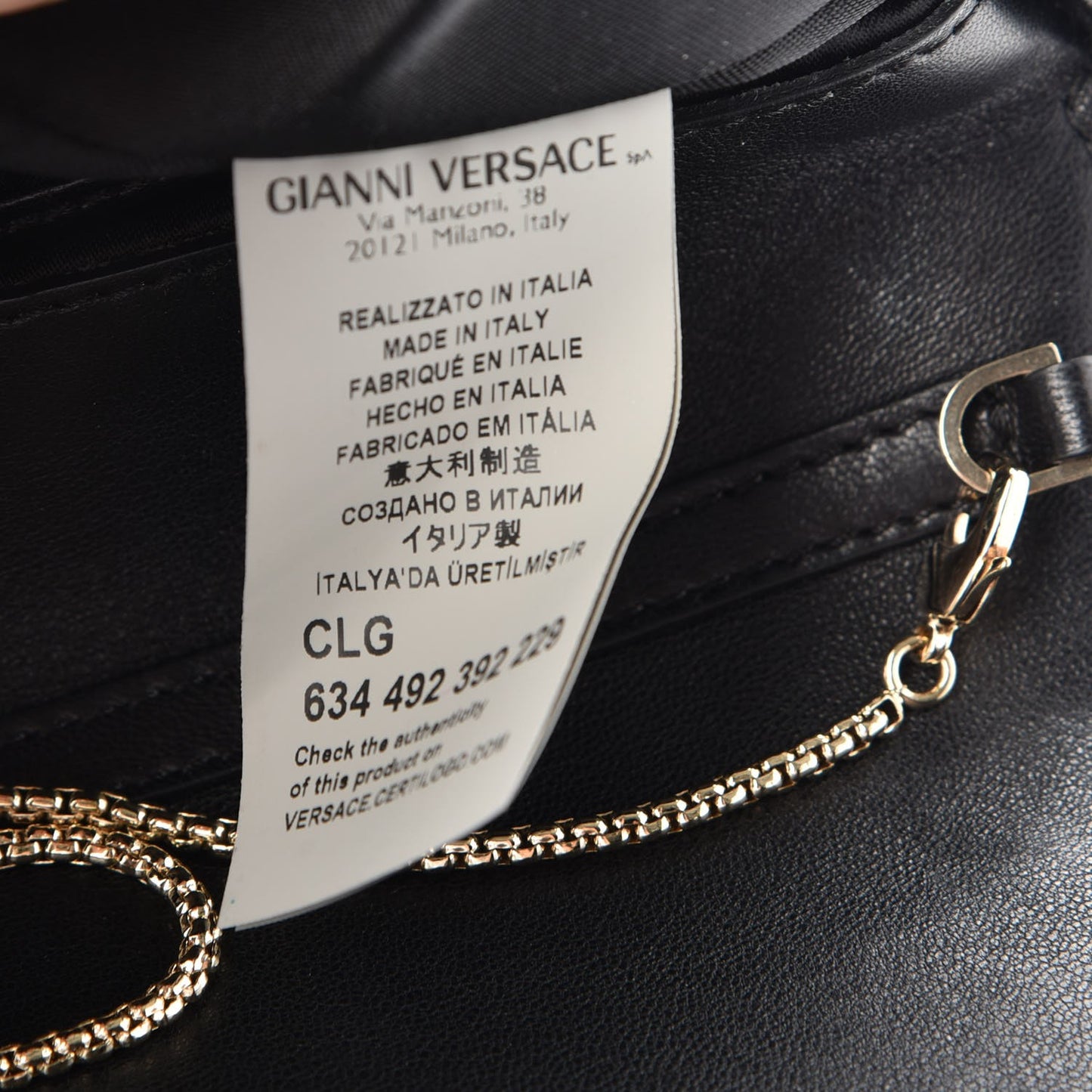 Patent Palazzo Medusa Chain Evening Bag Black