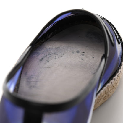 Chanel Mesh Lambskin Check Print CC Espadrilles 41 Blue Black White 12 of 18