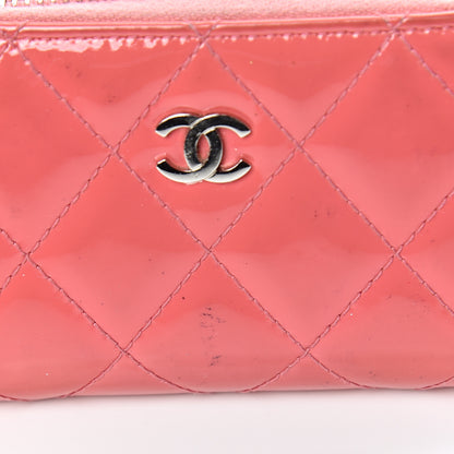 Chanel Patent Calfskin Quilted Zip Coin Purse Pink 12 of 16