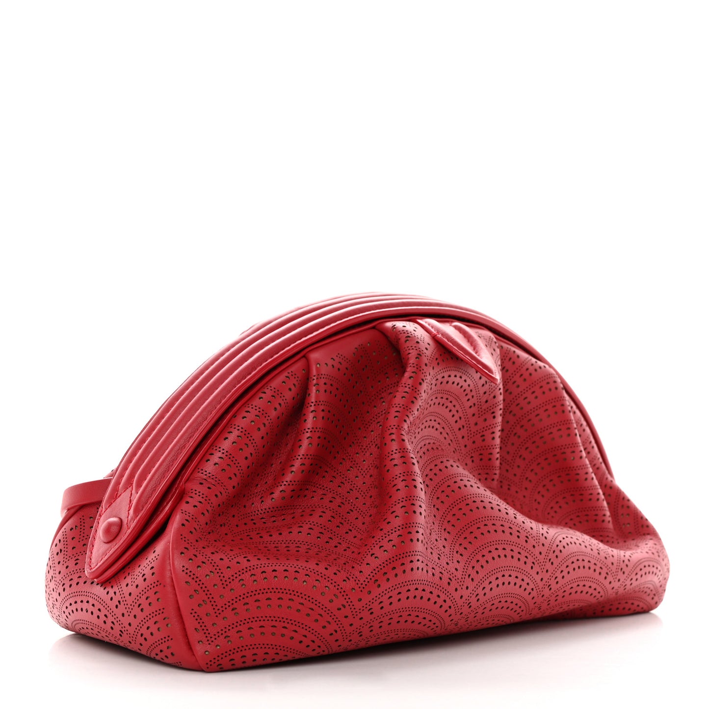 Calfskin Laser Cut Samia Clutch Red