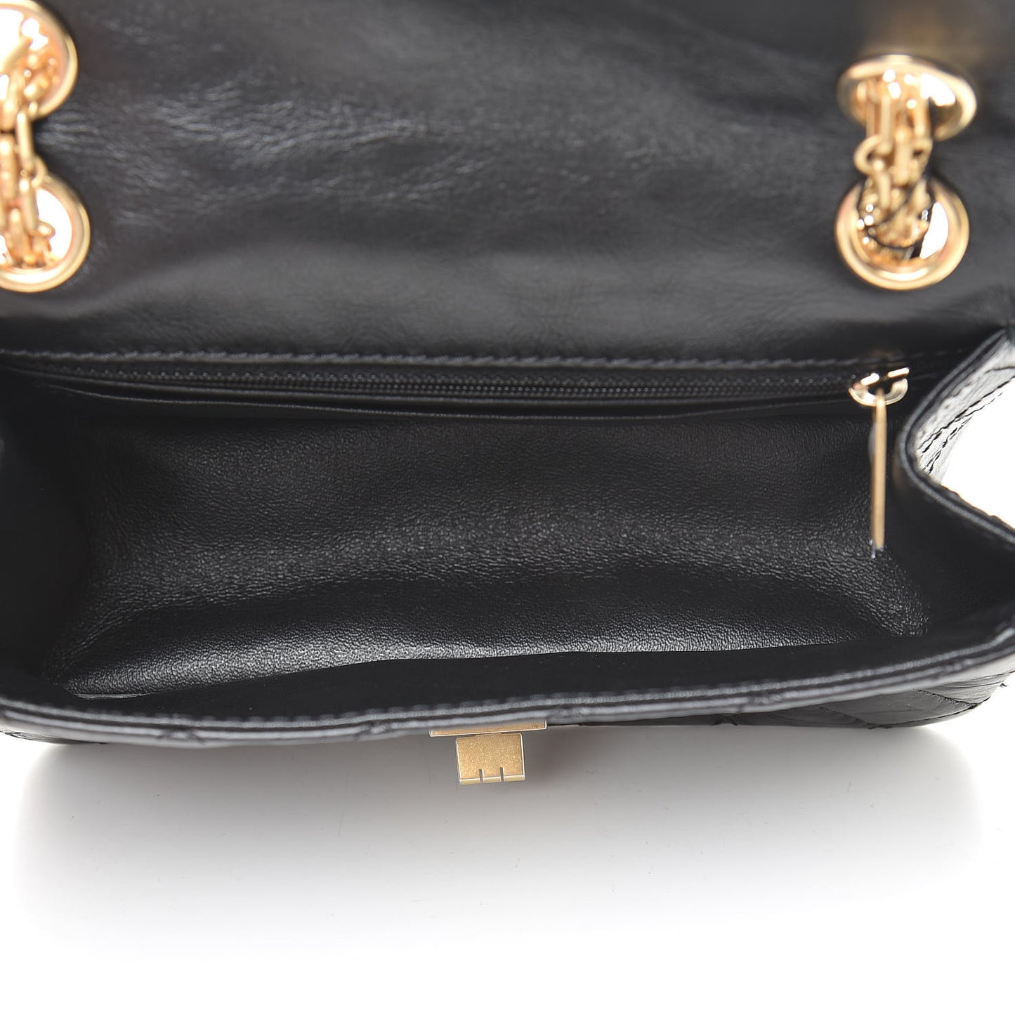 Aged Calfskin Quilted 2.55 Reissue Mini Flap Black