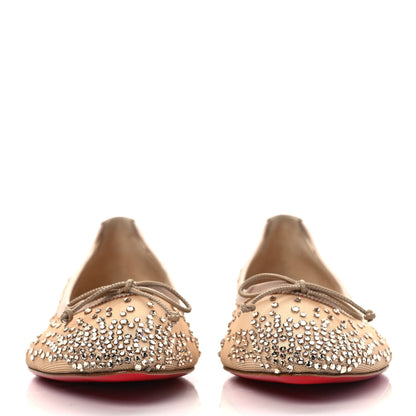 Christian Louboutin Crystal Strass Follies Flats 38.5 Light Silk 2 of 7