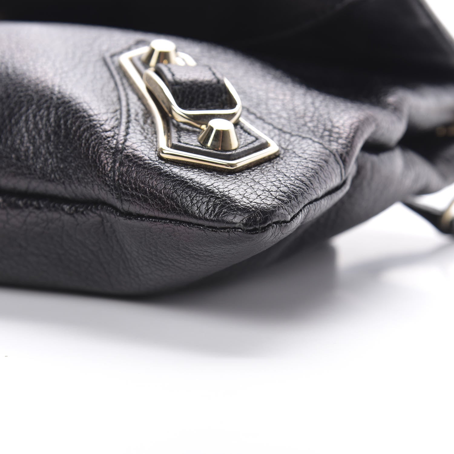 Balenciaga Chevre Gold Metallic Edge Hardware Envelope Clutch Black 10 of 10