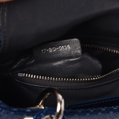 Christian Dior Metallic Patent Micro-Cannage Mini Lady Dior Blue 7 of 8