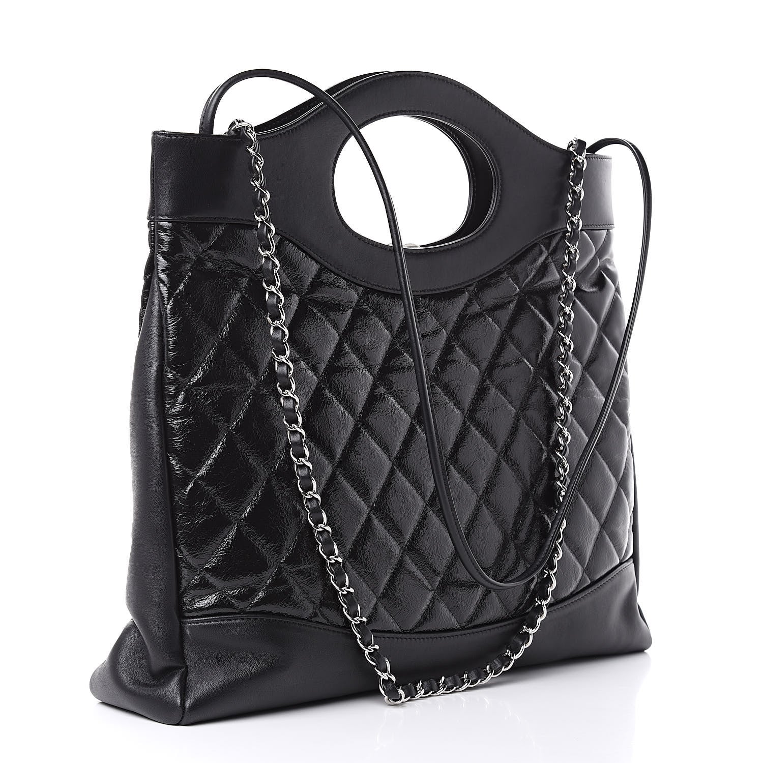 Chanel Aged Calfskin Quilted Large 31 Shopping Bag Black 3 of 11