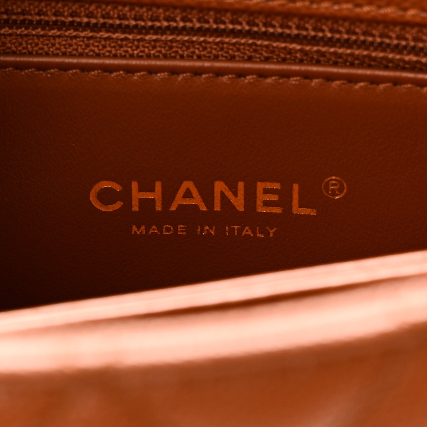 Caviar Quilted Mini Coco Chain Handle Flap Brown