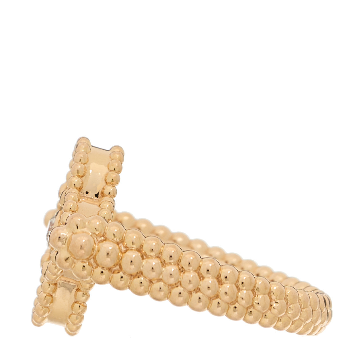 18K Rose Gold Diamond Carnelian Reversible Guilloche Vintage Alhambra Ring 51 5.75