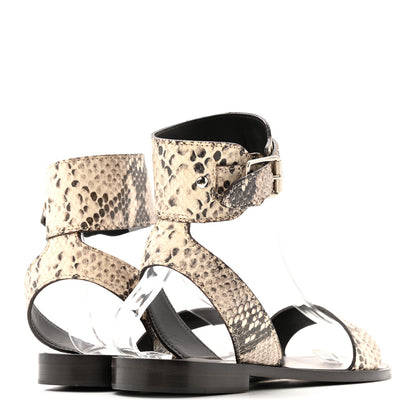 Saint Laurent Snakeskin Ankle Strap Sandals 36.5 Roccia 10 of 32